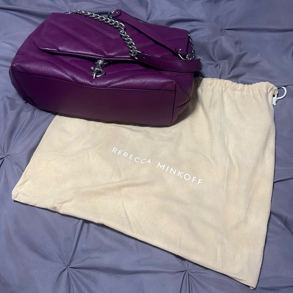 Rebecca Minkoff Edie Maxi Shoulder bag- Purple Leather - Picture 8 of 9